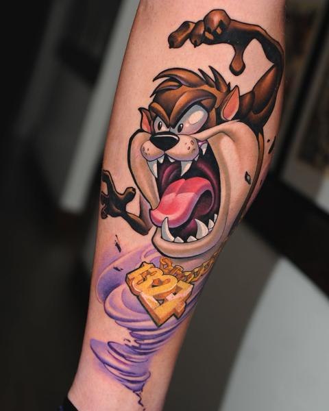 Anime cartoon character tattoo by @klark_tattoo