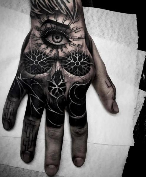 Blackwork ornamental ornamental eye tattoo by @kriswilson_ink