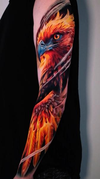 Realism phoenix tattoo by @kseniasimone