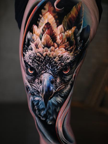 Realism eagle head tattoo by @kseniasimone