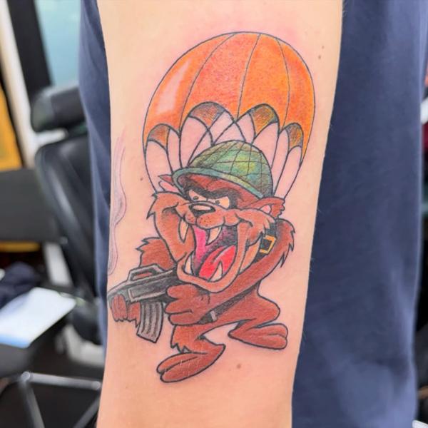Cartoon cartoon character tattoo by @lalhardy