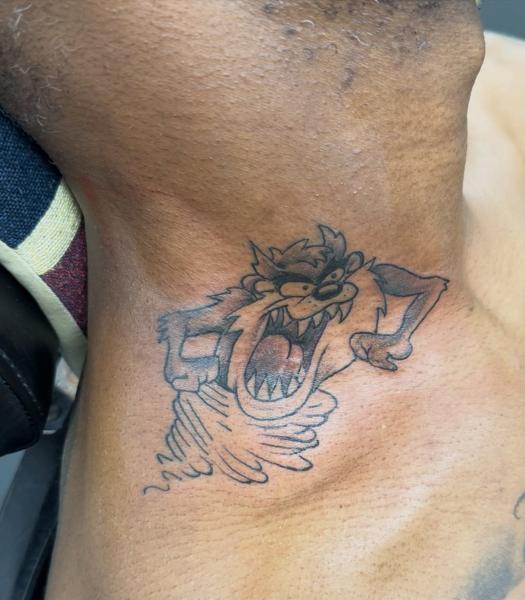 Anime cartoon character tattoo by @lalhardy