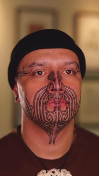 Tribal tribal face tattoo by @lance_ngata
