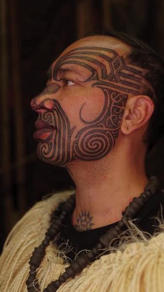 Tribal tribal face tattoo by @lance_ngata