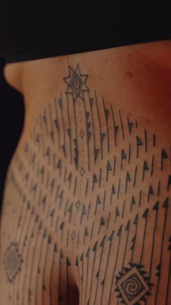 Tribal geometric pattern tattoo by @lance_ngata