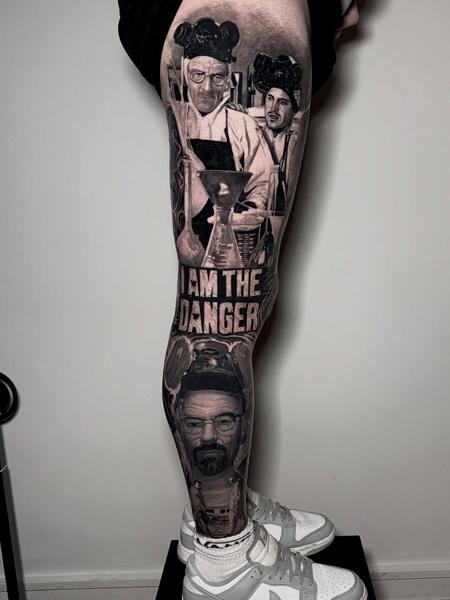 Realism tv show characters tattoo by @lazaros_brone