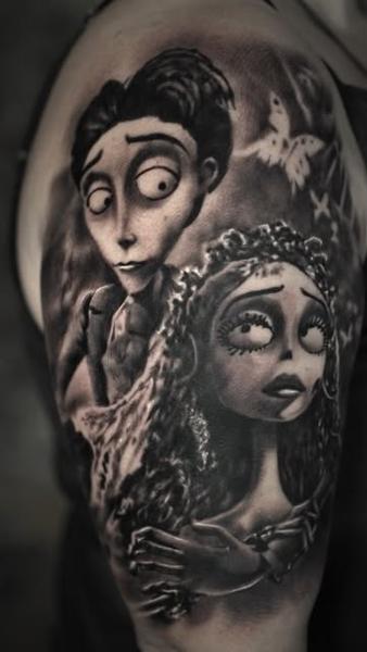 Realism gothic characters tattoo by @leandros_argyropoulos_