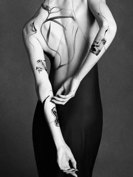 Fine Line abstract lines tattoo by @lebyla