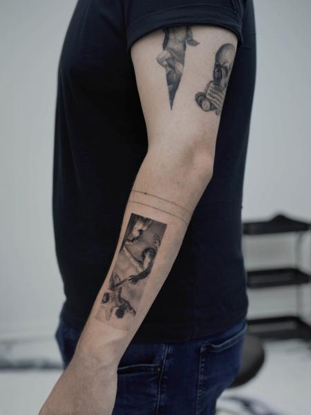 Realism classical painting tattoo by @lebyla