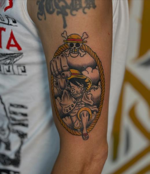 Anime anime character tattoo by @no.karate.in.the.pit