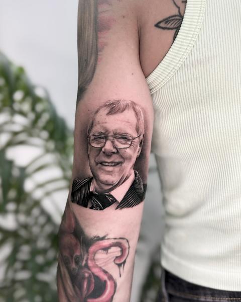 Realism portrait tattoo by @ladylia_art