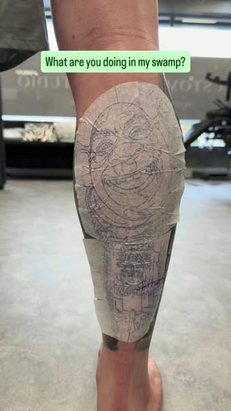 Linework cartoon character tattoo by @liamctattoos1