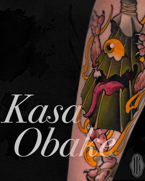 Traditional japanese umbrella ghost tattoo by @lukaskaytattoo