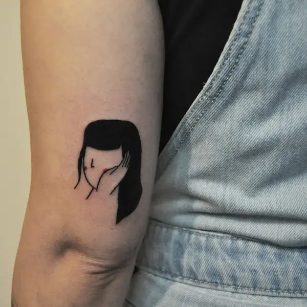 Minimalist minimalist woman tattoo by @tatts_n_tonic