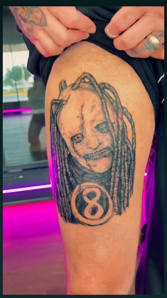 Realism masked face tattoo by @maebeautifulpoison