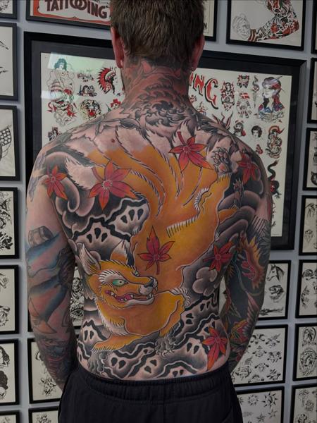 Japanese japanese fox tattoo by @marc_studio_ink