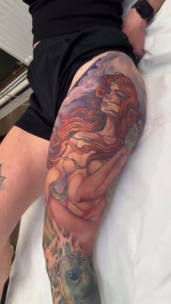 Realism mythical woman tattoo by @marcustattoos