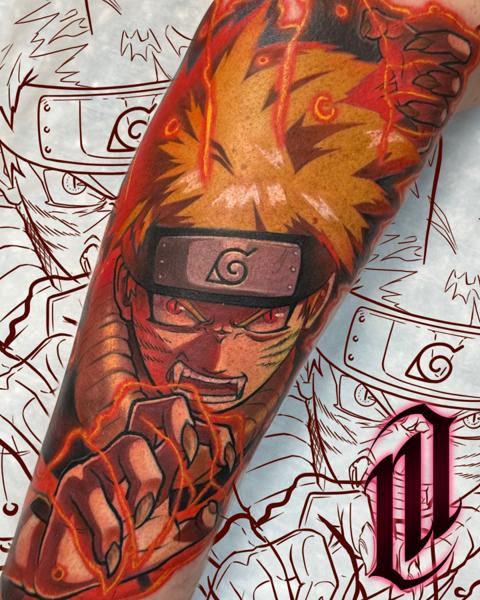 Anime anime character tattoo by @marcusottner
