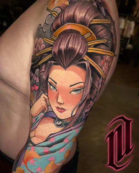 Anime anime woman tattoo by @marcusottner