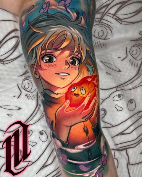 Anime anime character tattoo by @marcusottner