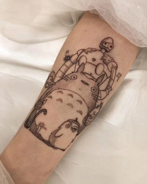 Anime ghibli characters tattoo by @marditattoo