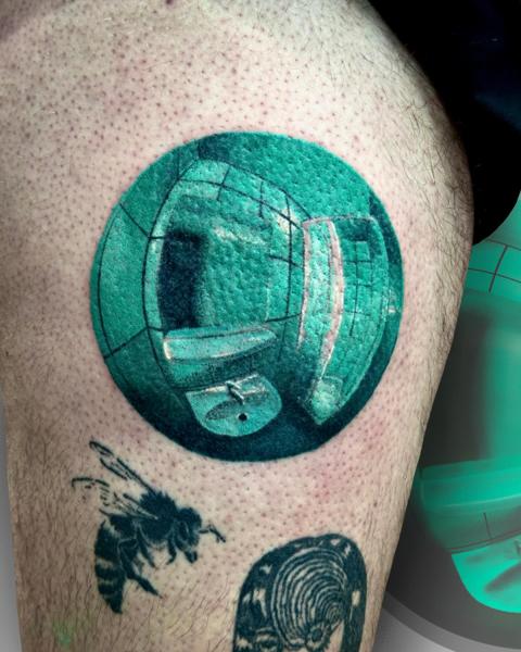 Realism sci-fi room tattoo by @salvidenning_art