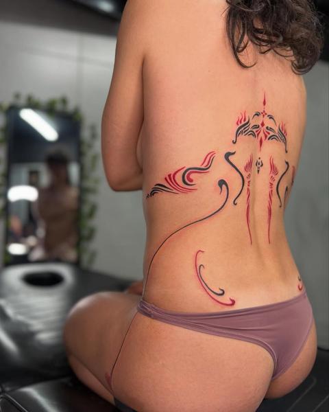 Tribal tribal design tattoo by @garagetattooshop