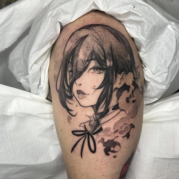 Anime anime character tattoo by @myboo_tattoo