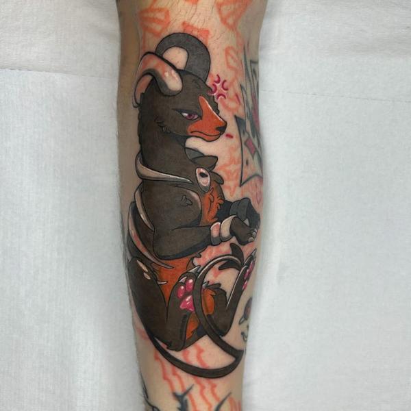 Anime cartoon creature tattoo by @myboo_tattoo