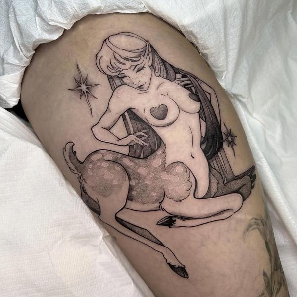 Illustrative mythical creature tattoo by @myboo_tattoo