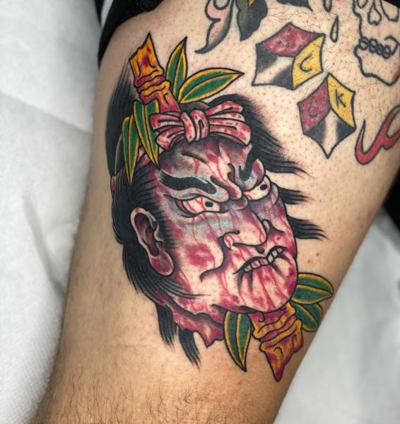 Japanese japanese warrior tattoo by @marsu_tattooer