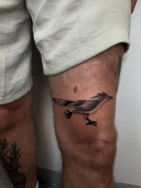 Geometric geometric bird tattoo by @quipstertattoos