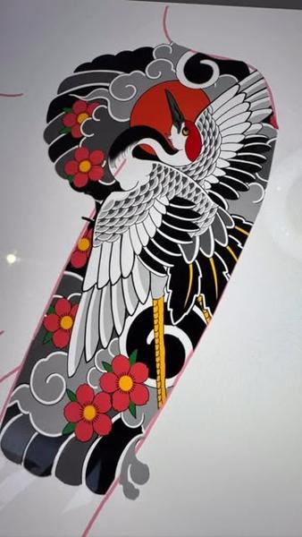 Japanese japanese crane tattoo by @mattedwardstattoos