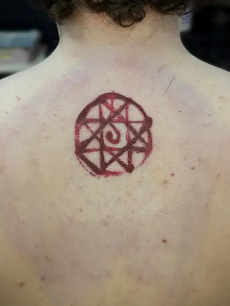 Anime alchemist symbol tattoo by @fearn_tattoo