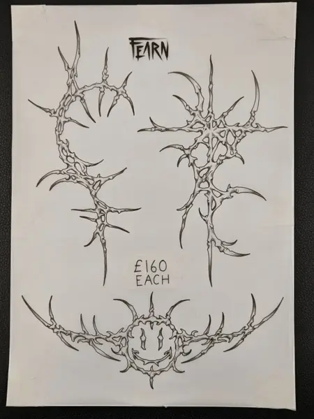 Blackwork organic thorns tattoo by @fearn_tattoo