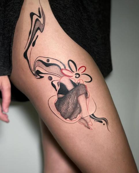 Abstract abstract figure tattoo by @mattylism