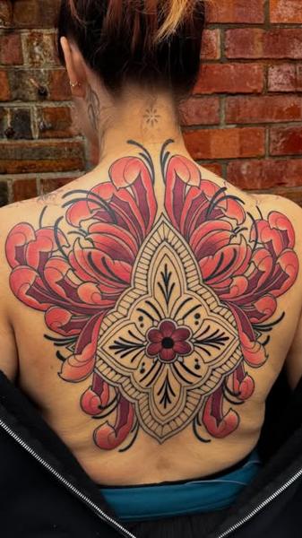 Ornamental ornamental floral tattoo by @mattwebbtattoo