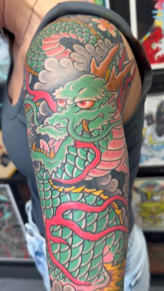 Japanese japanese dragon tattoo by @mattygoldstein