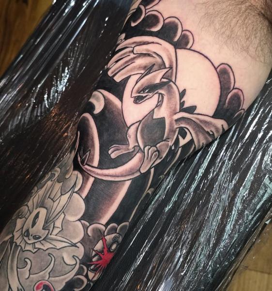 Anime pokemon lugia tattoo by @matty_nate_tattoos