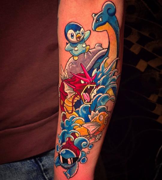 Anime water pokemon tattoo by @matty_nate_tattoos