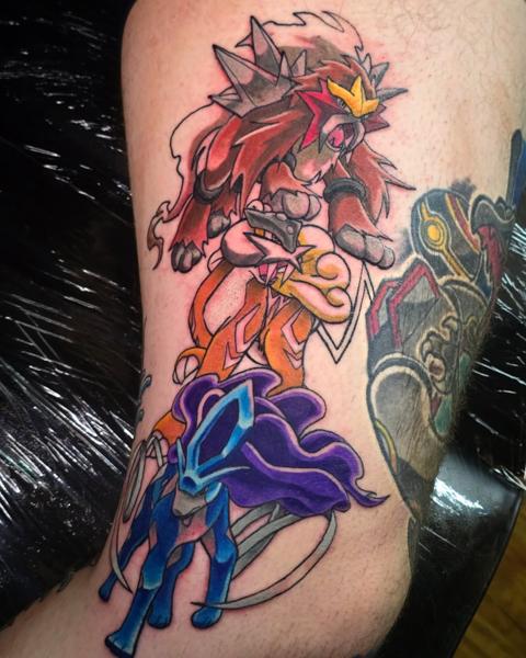 Anime legendary pokemon tattoo by @matty_nate_tattoos