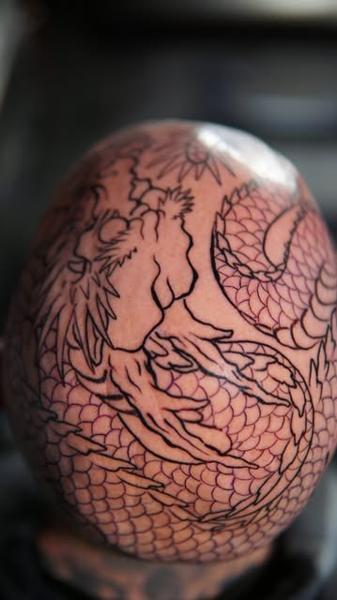Japanese dragon tattoo by @max_wood_art