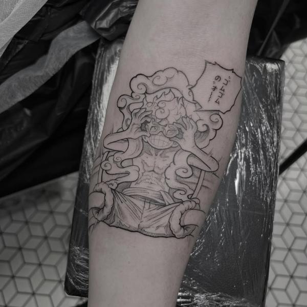 Anime anime character tattoo by @melina_tattoo