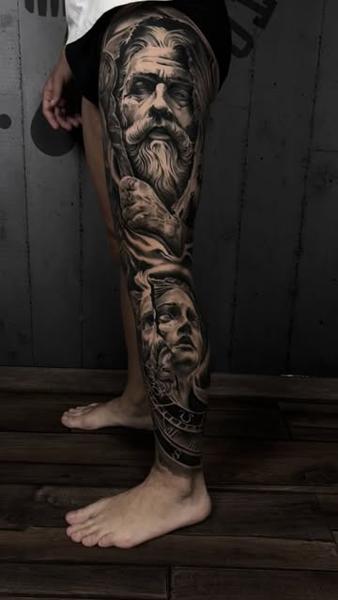 Realism greek statues tattoo by @miketattoo1320