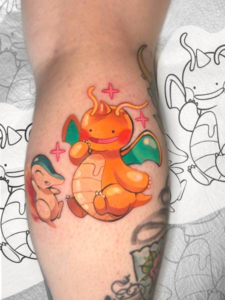 Cartoon cartoon dragon tattoo by @mina.boo_tattoo