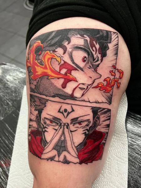 Anime anime characters tattoo by @mitchmicallef