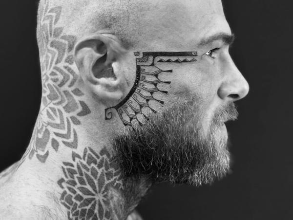 Tribal geometric pattern tattoo by @moanatoa