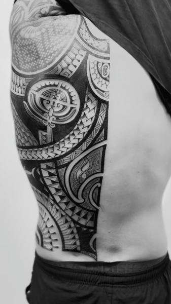 Tribal tribal pattern tattoo by @moanatoa