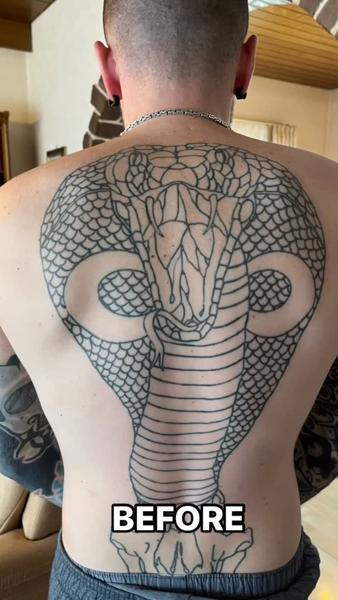 Linework cobra tattoo by @moriel.seror
