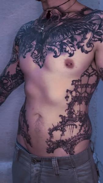 Ornamental ornamental design tattoo by @myriam_black_tattoo